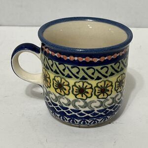 Vintage Polish Pottery Coffee Tea Mug Unikat L. Burnkka Hand Made